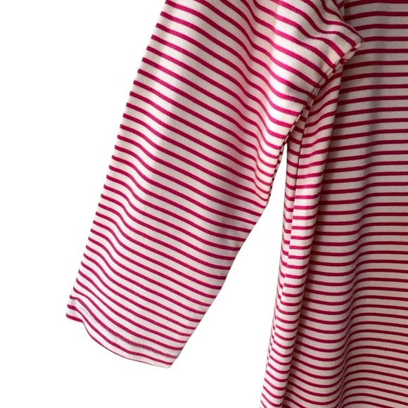 NWT | STRIPED BOATNECK DRESS NAUTICAL DEEP PINK & WHITE MODAL | SIZE: LARGE - Picture 5 of 9
